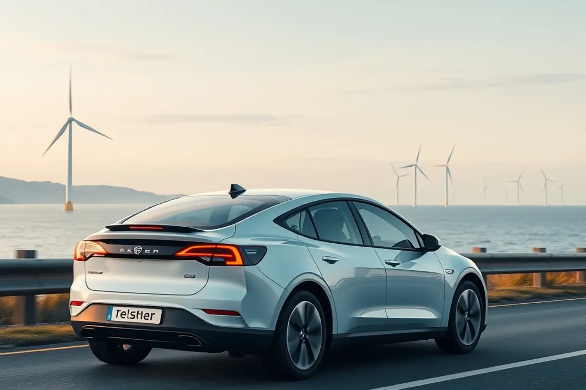 Driver reviewing electric car costs and charging data